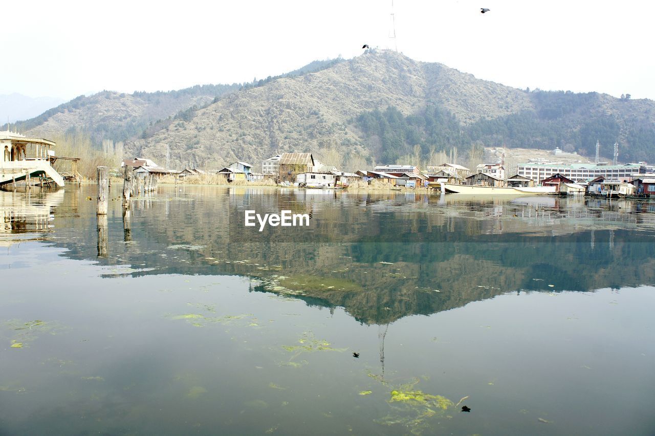 SCENIC VIEW OF LAKE BY MOUNTAINS