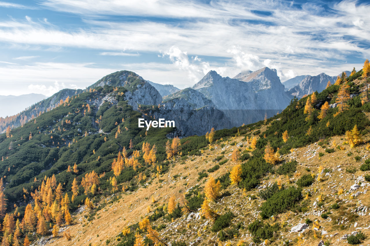 Scenic view of mountains against sky