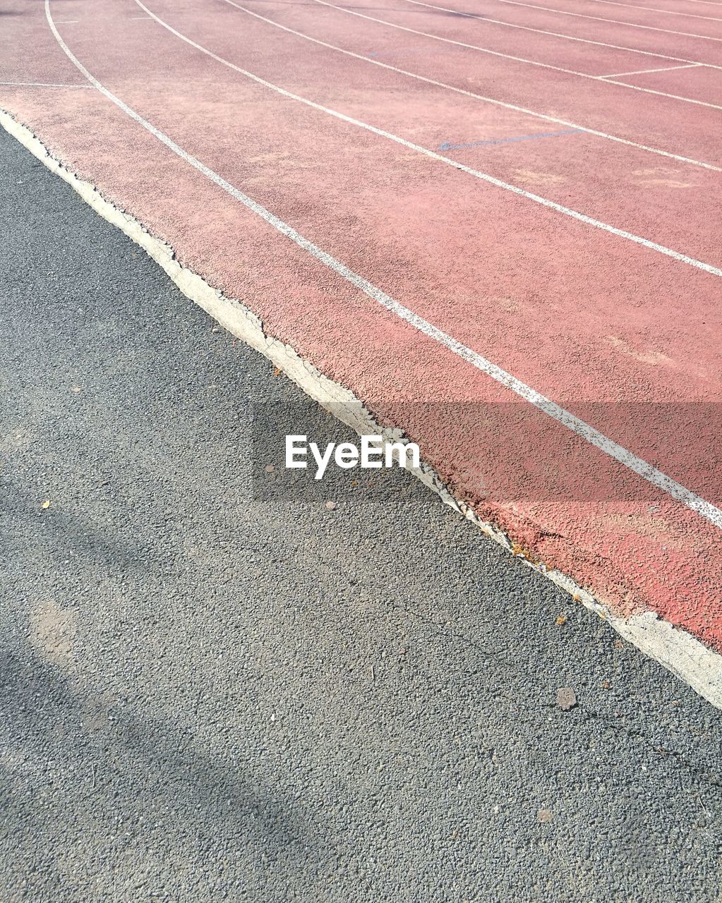 High angle view of running track