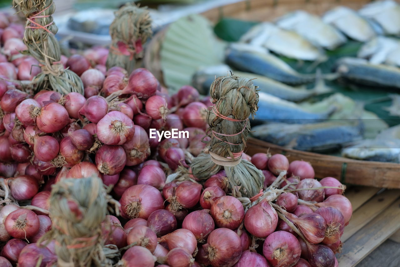 Close-up of vegetables for sale at market stall