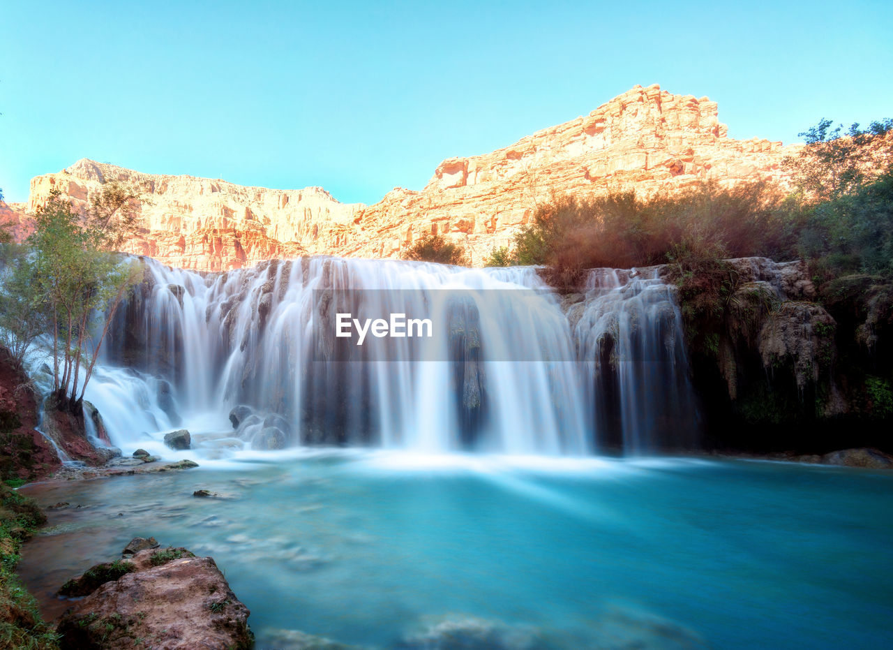 Scenic view of waterfall