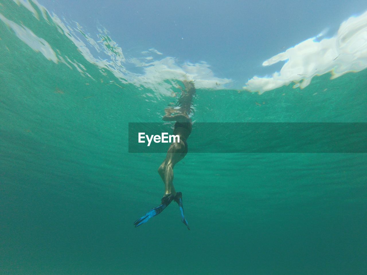 Woman snorkeling in sea