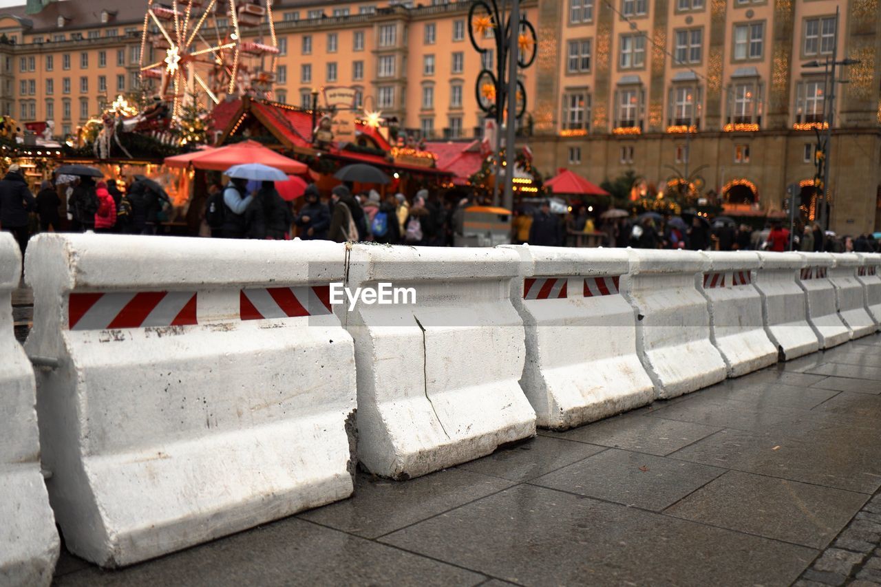 Barrier at a christmas market