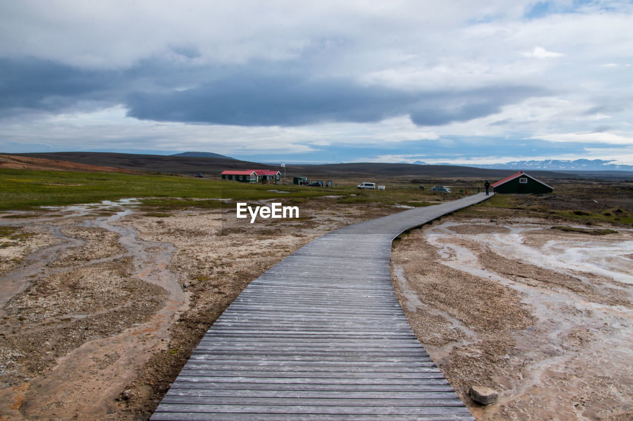 VIEW OF EMPTY ROAD ALONG COUNTRYSIDE LANDSCAPE