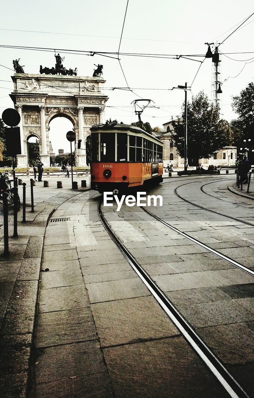 View of railroad tracks against sky