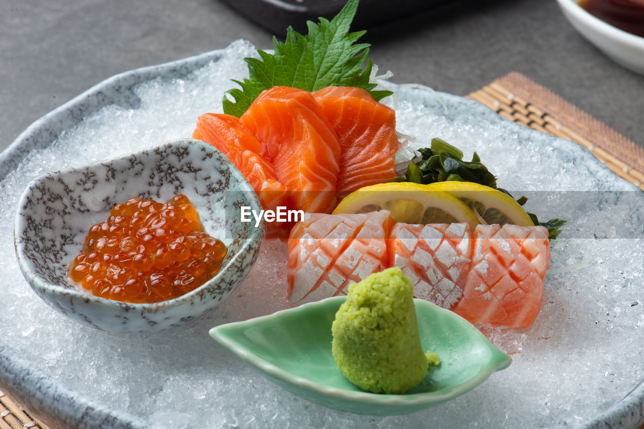 CLOSE-UP OF FRUITS SERVED ON PLATE