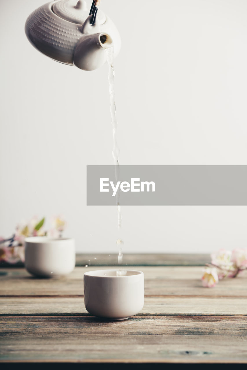 high angle view of coffee on table