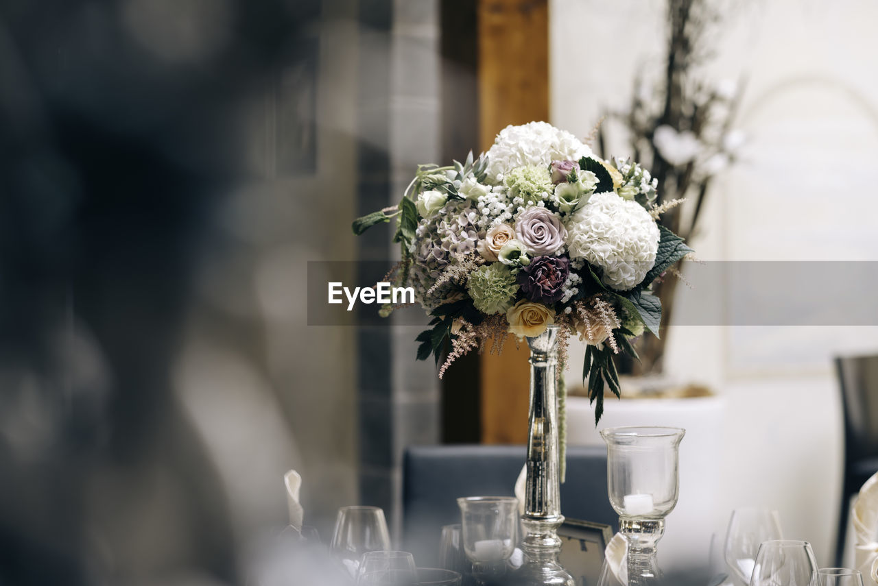 Close-up of flower centerpiece