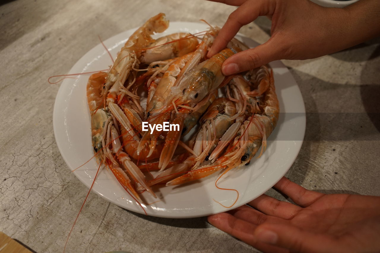 Tiger prawns in pan cooking