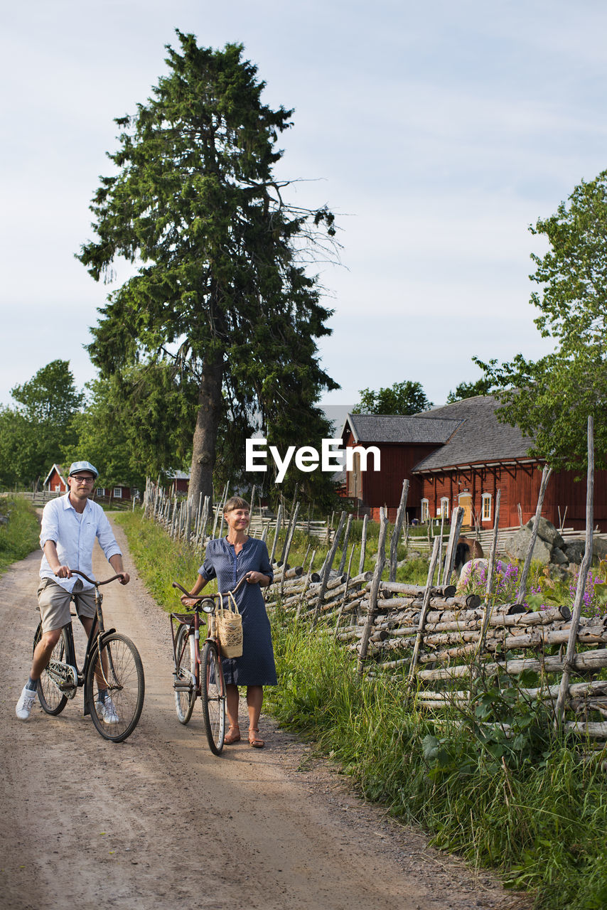 Mature couple cycling, sweden