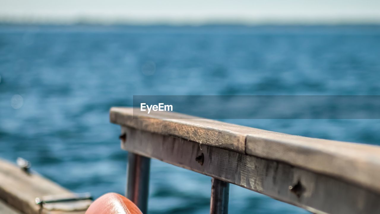 View on the sea from cruising yacht in summer