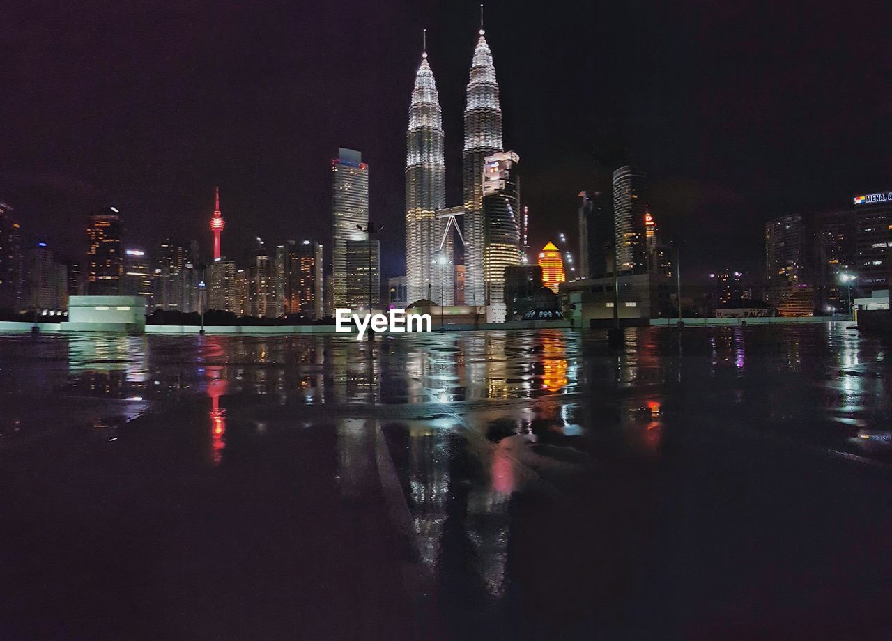 Reflection of buildings in water