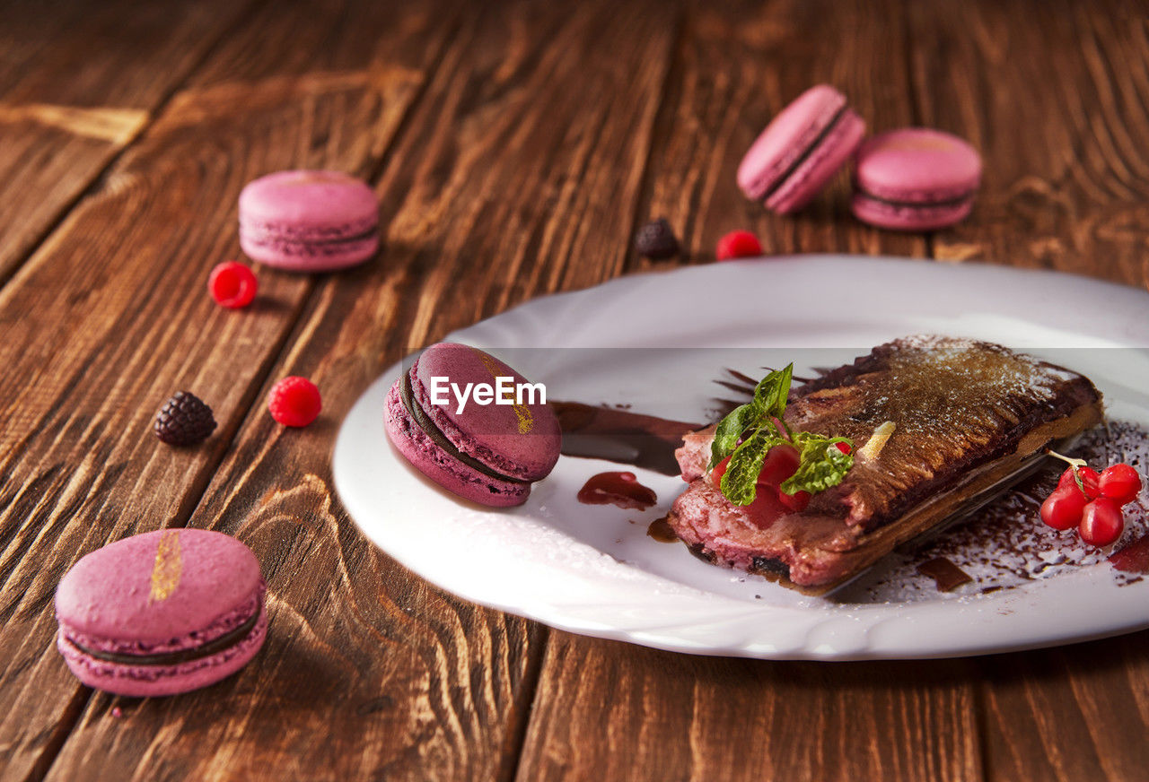 high angle view of food on table