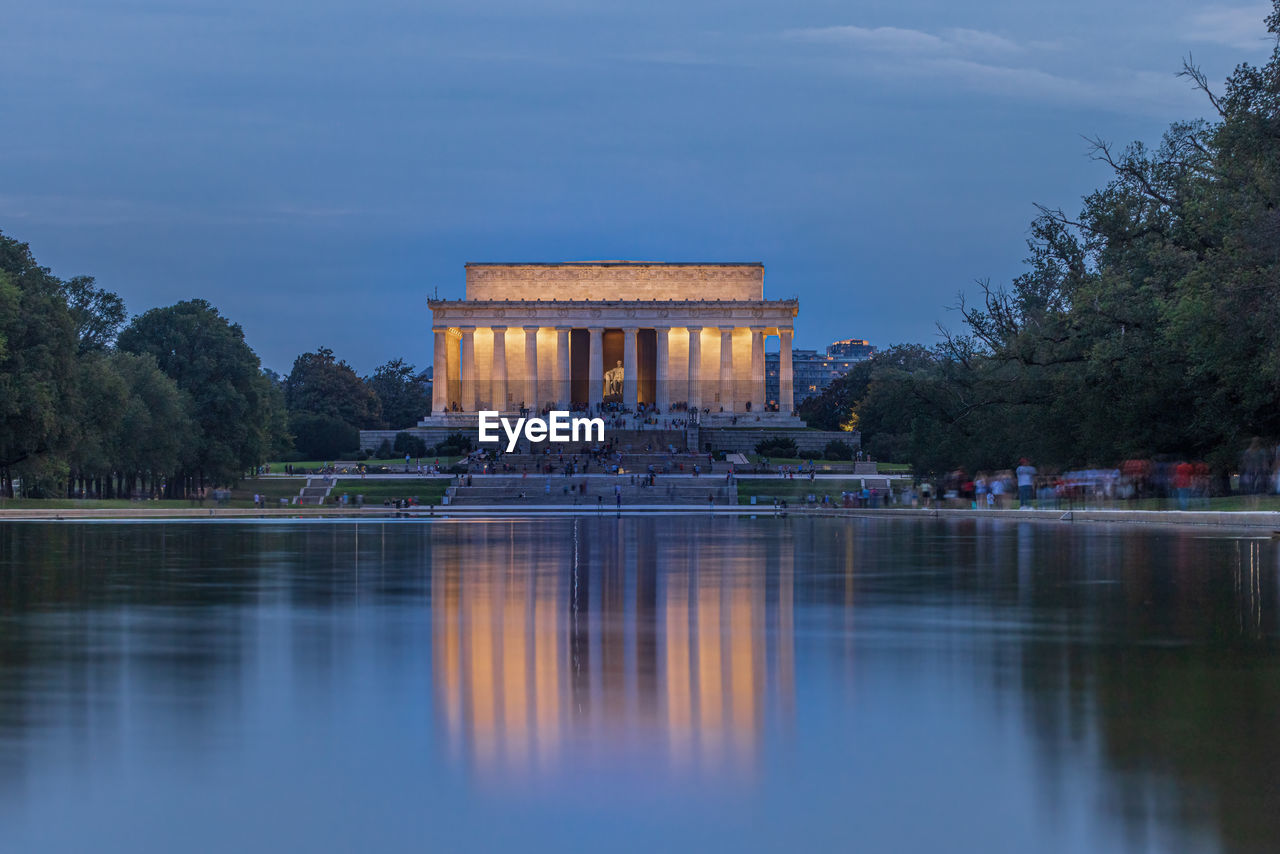 VIEW OF BUILDING IN LAKE