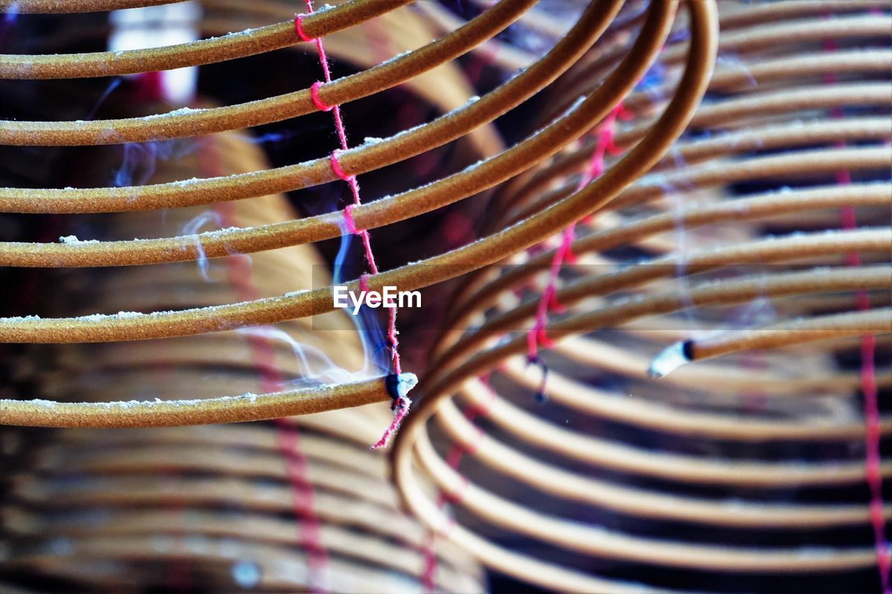 Close-up of spiral incense