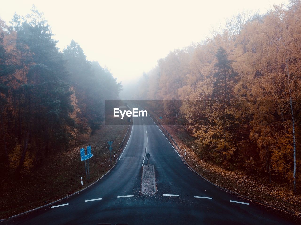 ROAD AMIDST TREES SEEN THROUGH WINDSHIELD DURING RAINY SEASON