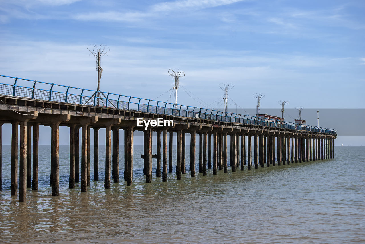 Pier over sea against sky