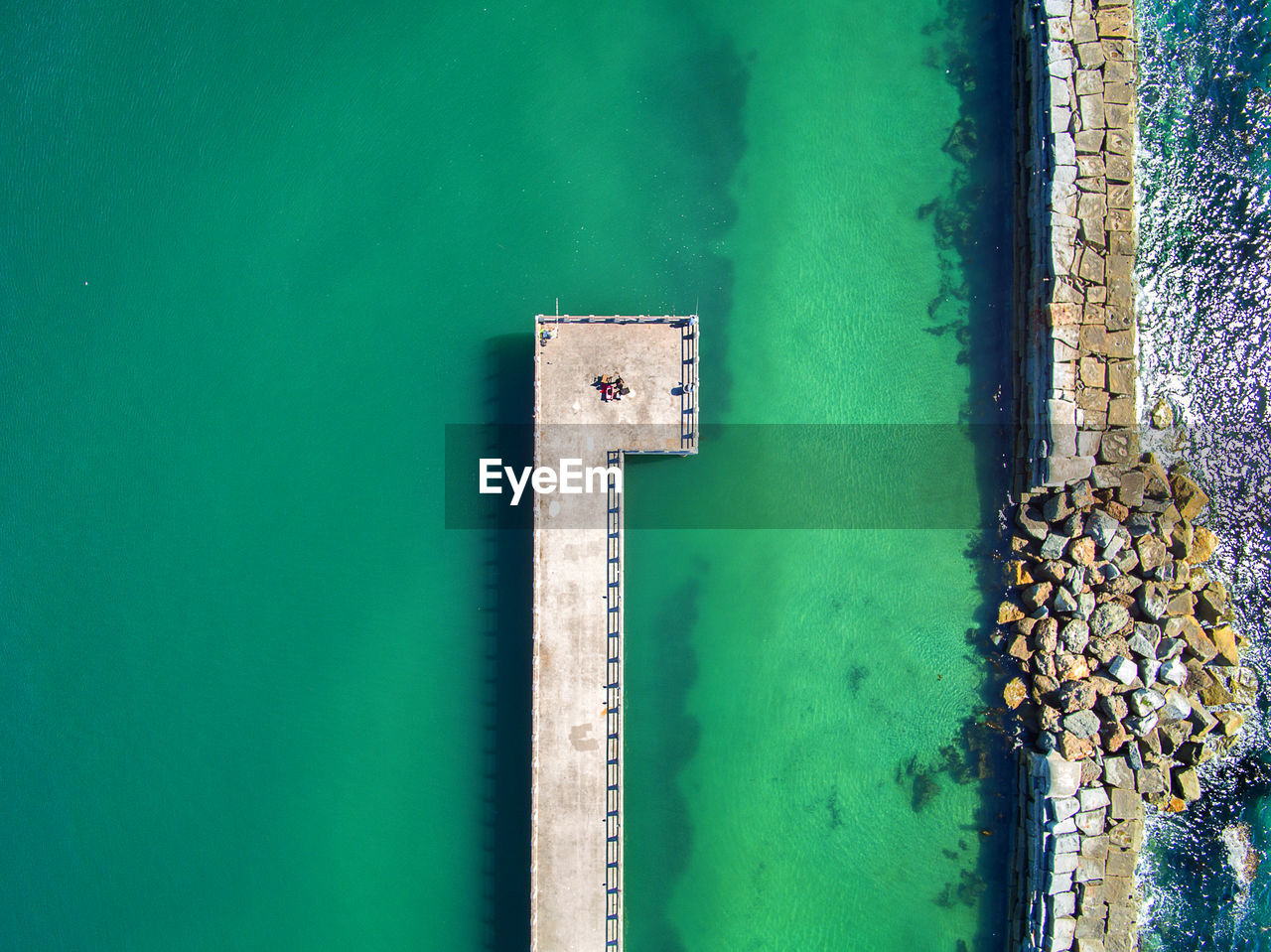 Aerial view of pier over sea