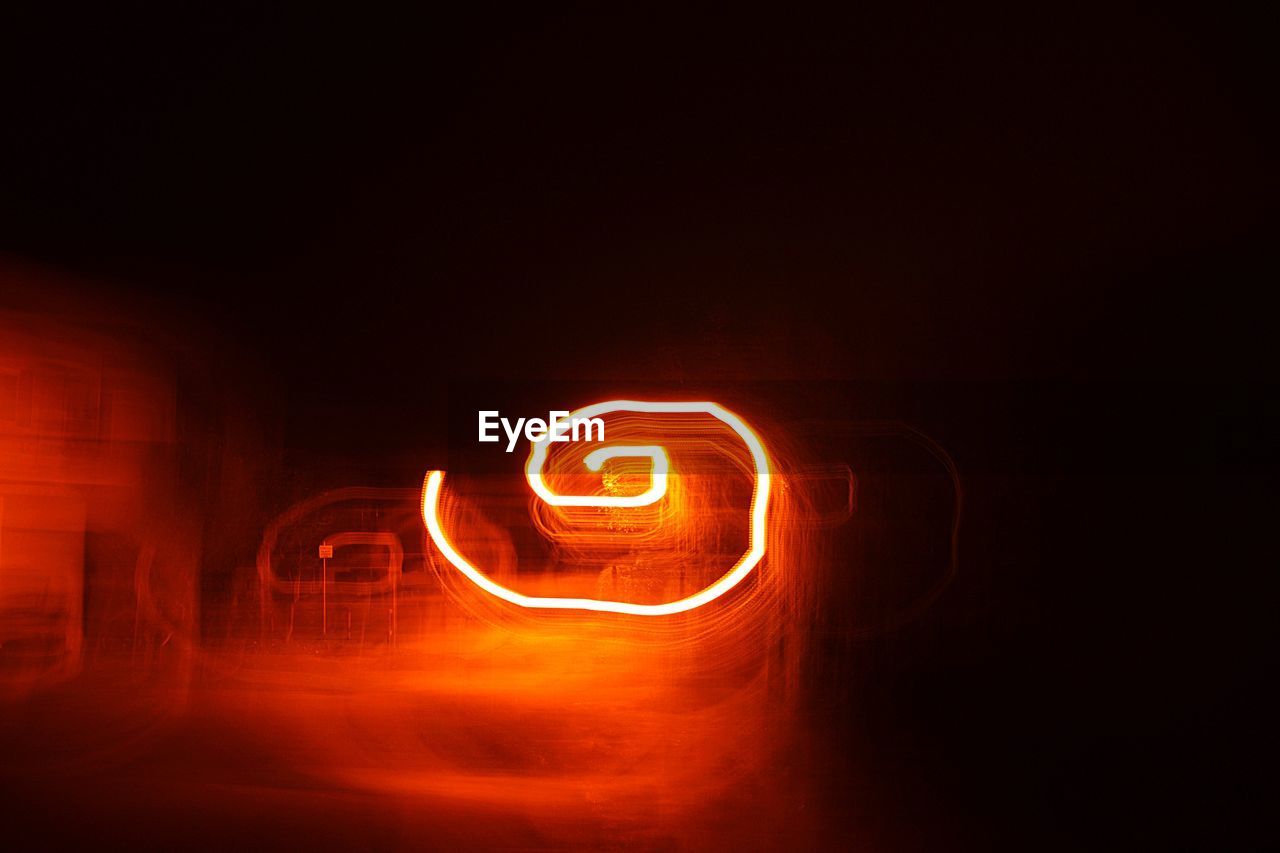 Spiral light painting at night