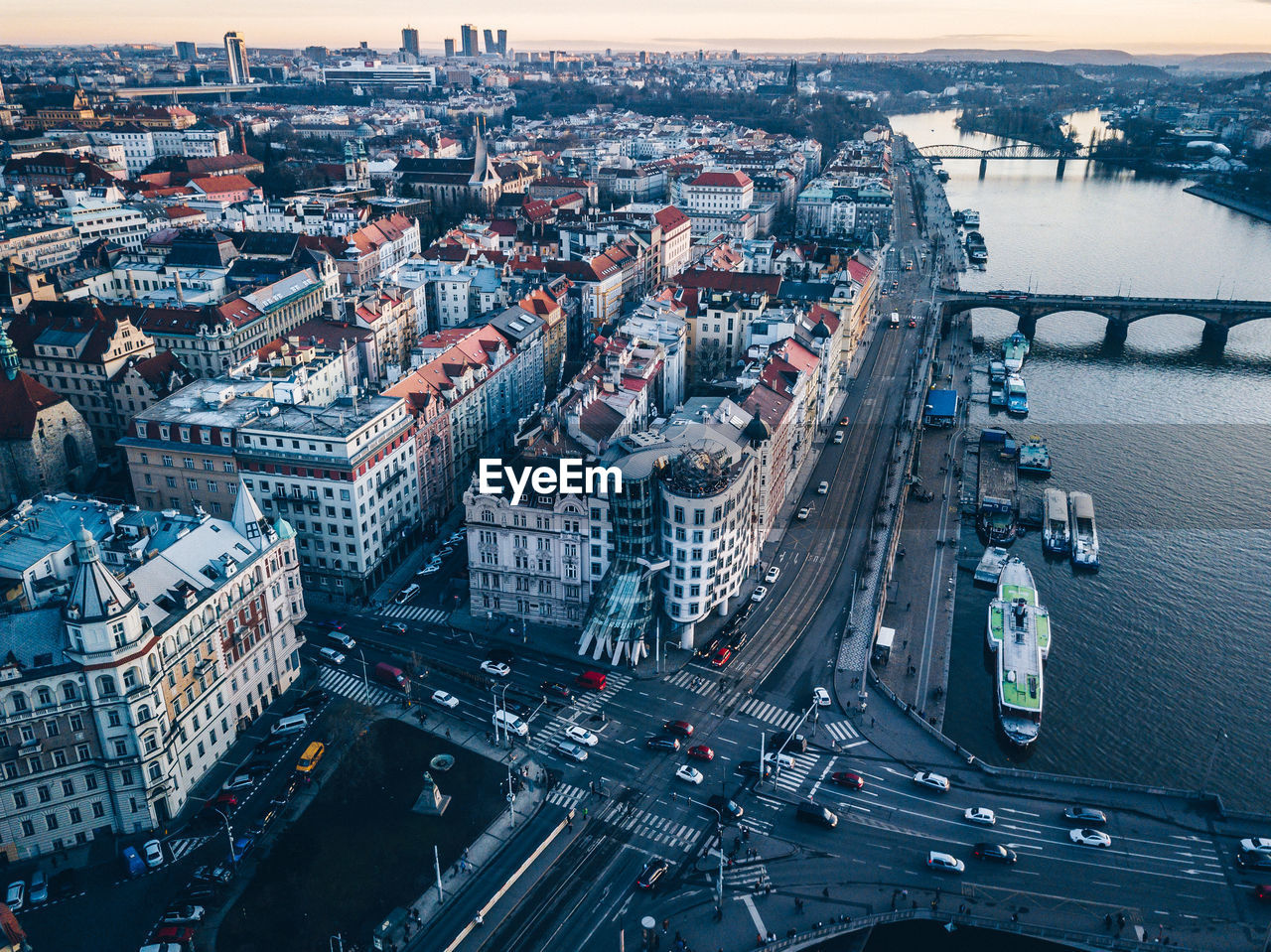 High angle view of cityscape