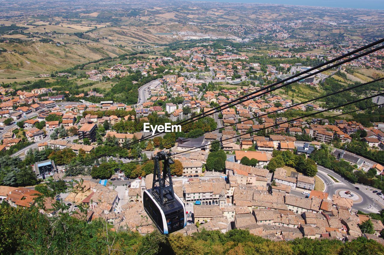 High angle view of townscape