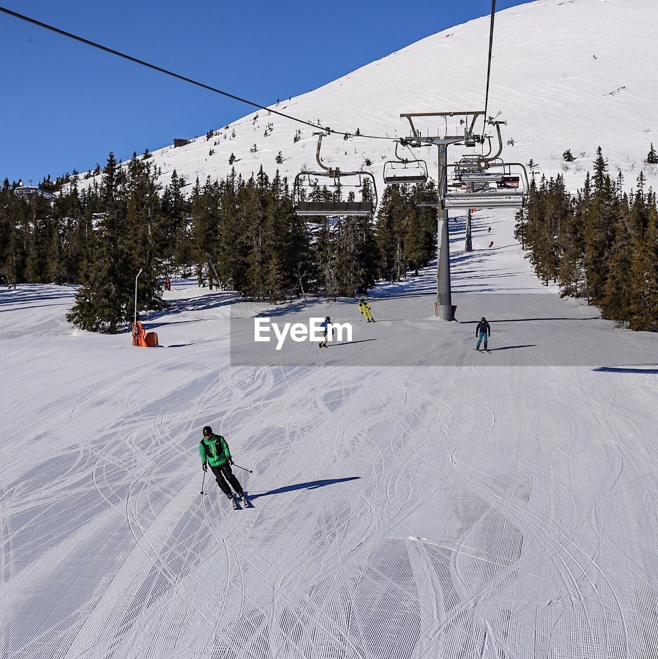 People skiing on mountain