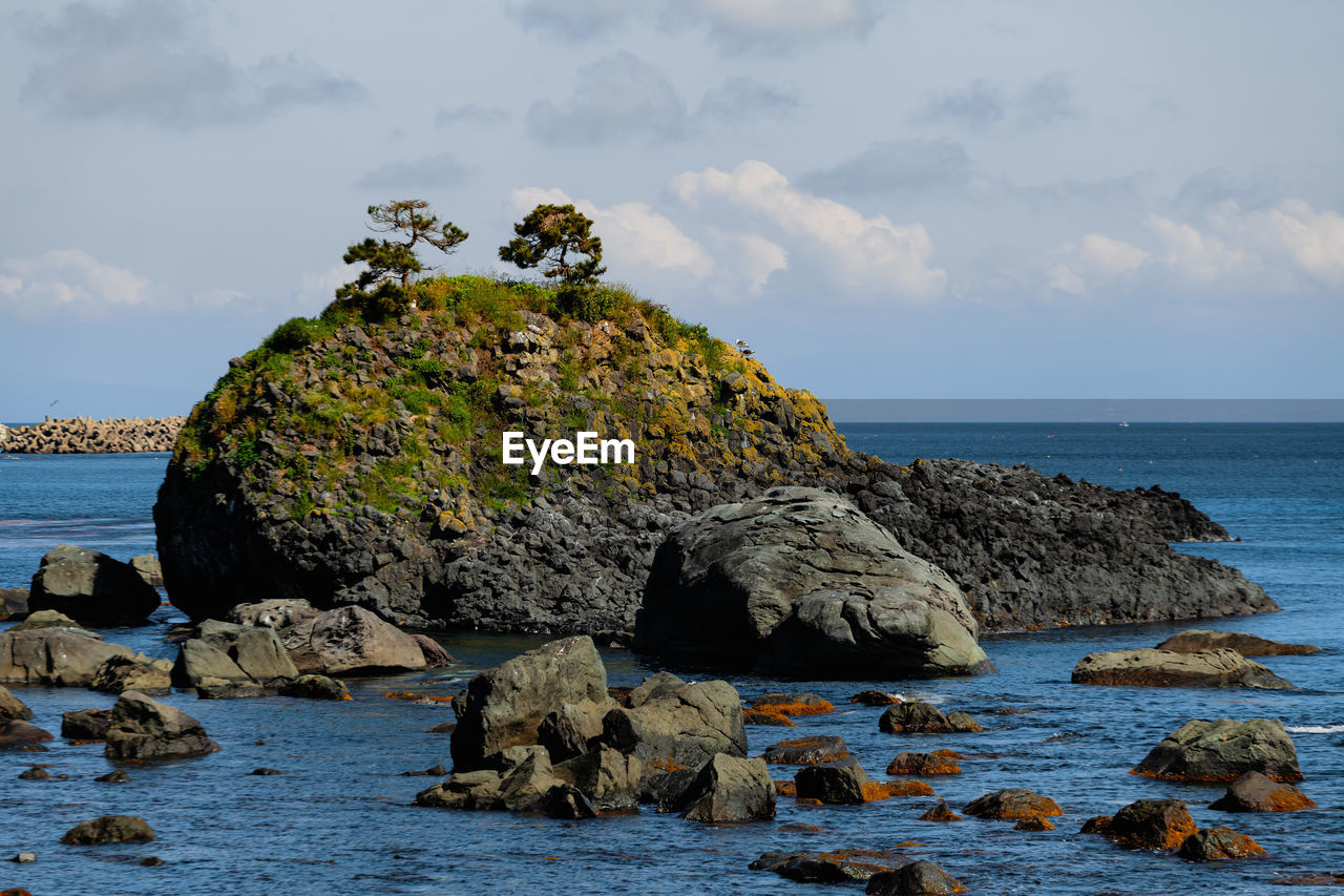 Coastal rock formation in aomori, japan