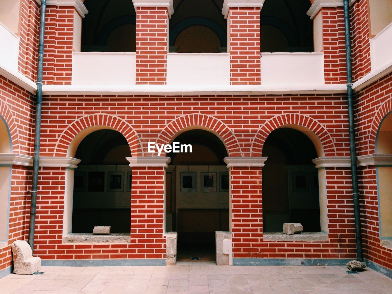 Exterior of building made of red bricks