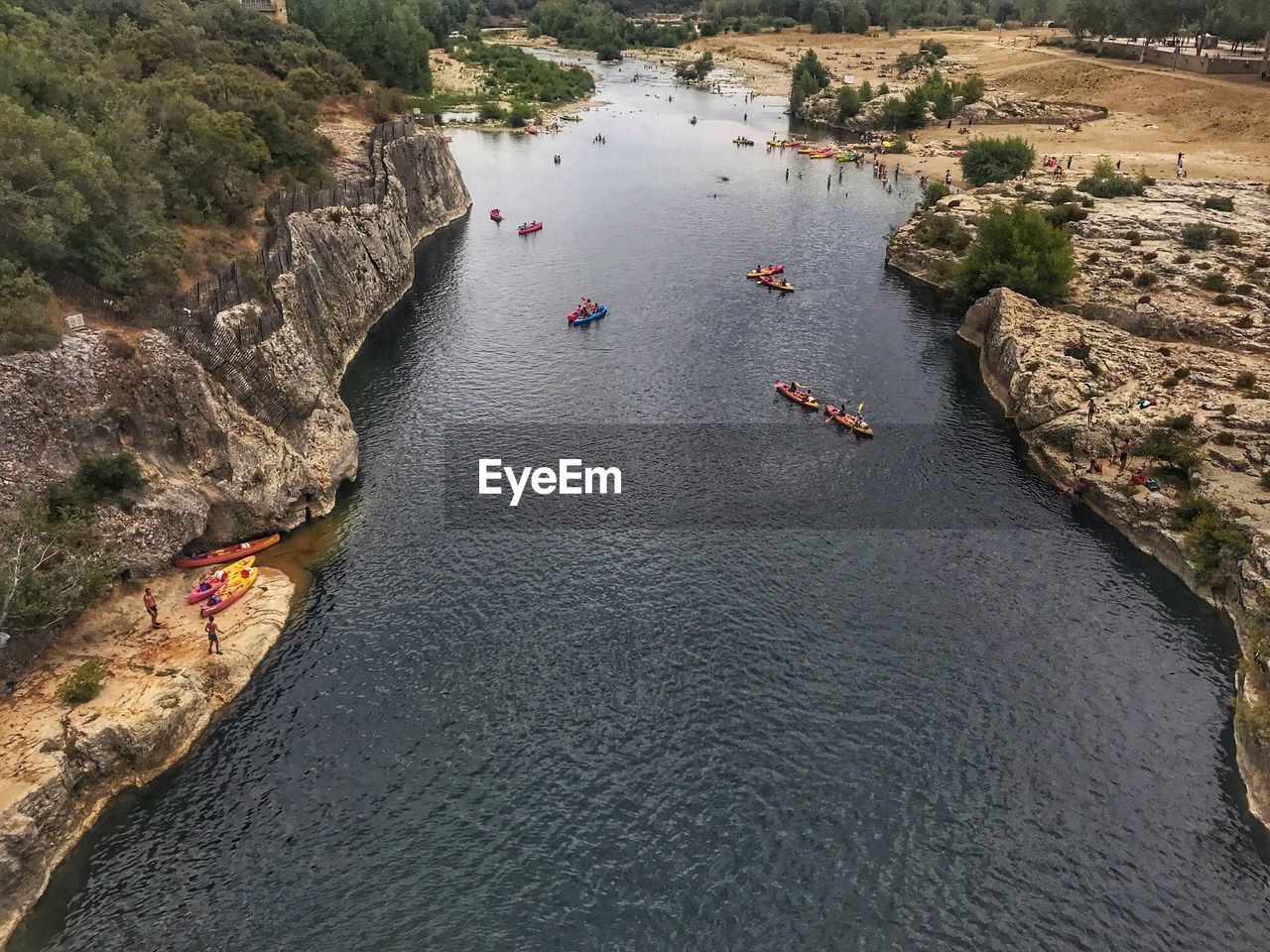 High angle view of river