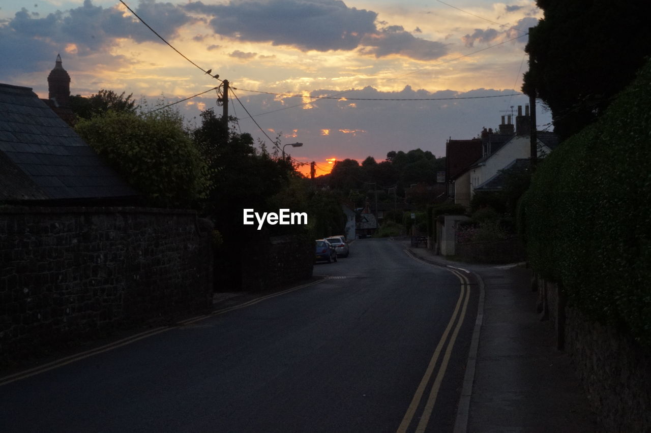 VIEW OF ROAD AT SUNSET