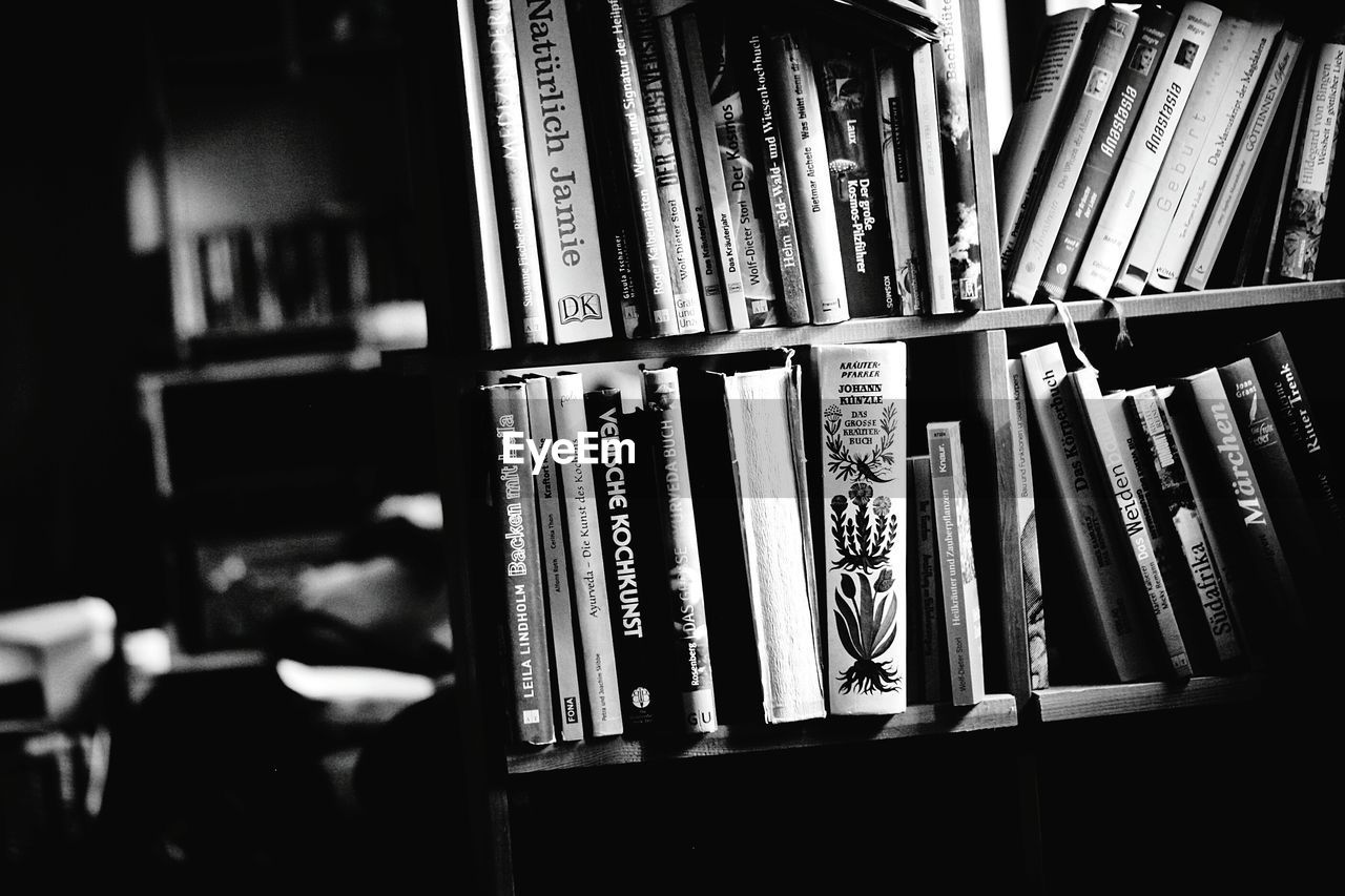 Books on shelves