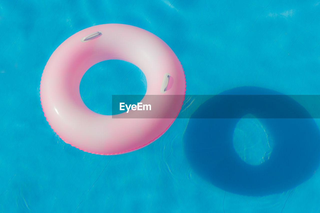 Close-up of inflatable ring in swimming pool