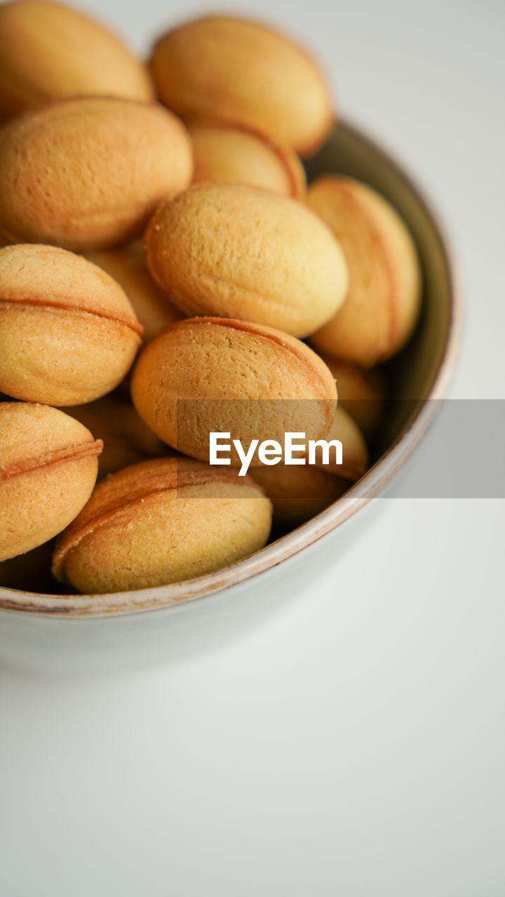 Ukrainian sweets cookies nuts. fresh oreshky with condensed milk 