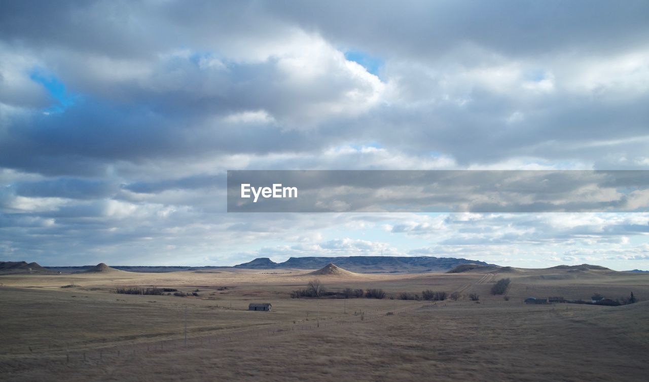 Scenic view of landscape against cloudy sky