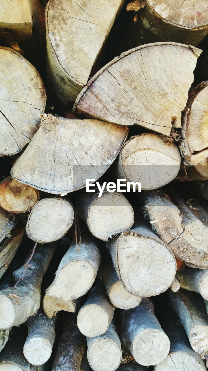 Full frame shot of logs