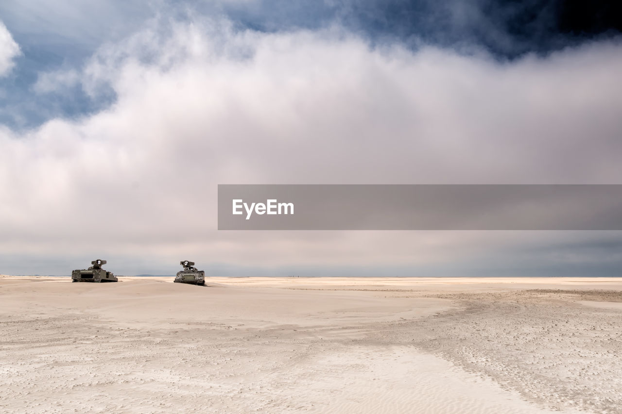 Army tank in the sand