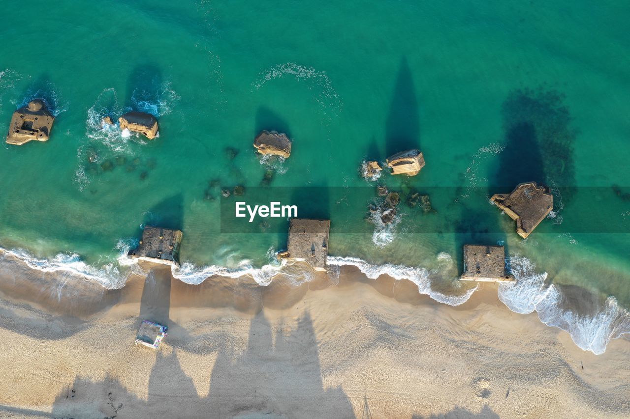 High angle view of beach