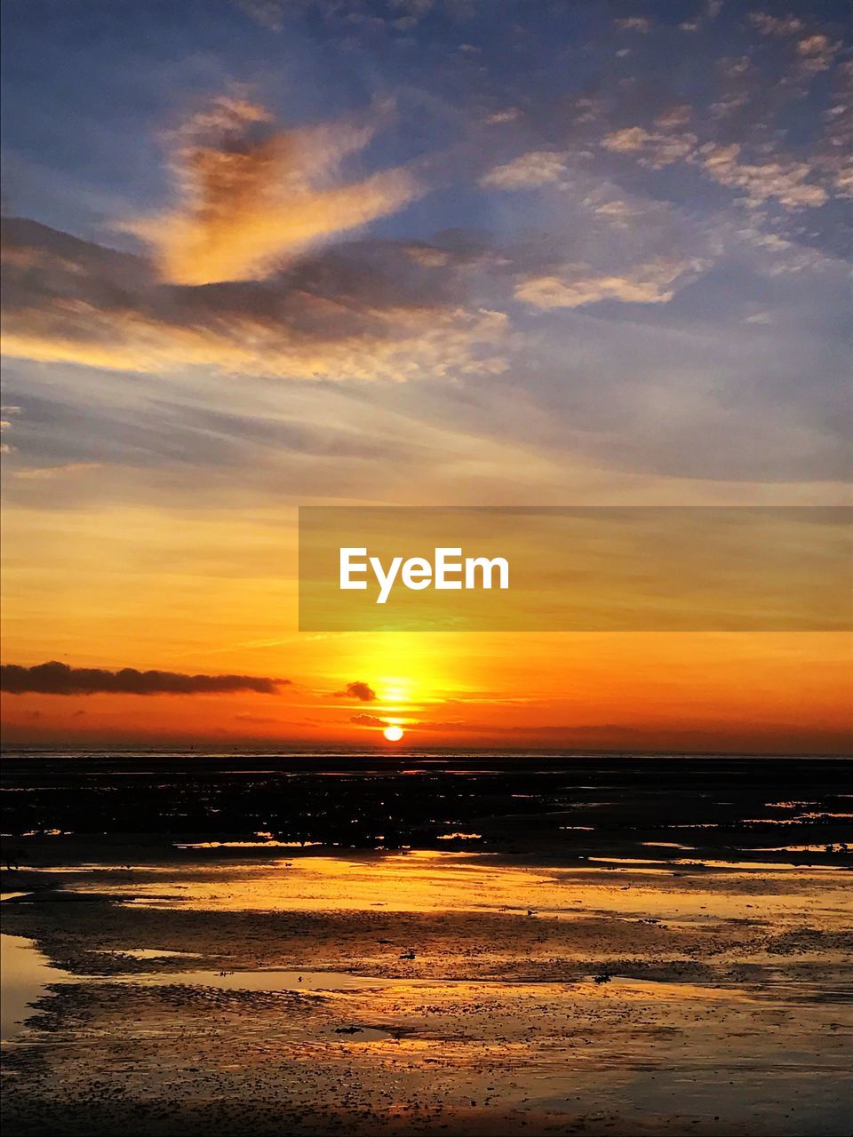 Scenic view of sea against dramatic sky