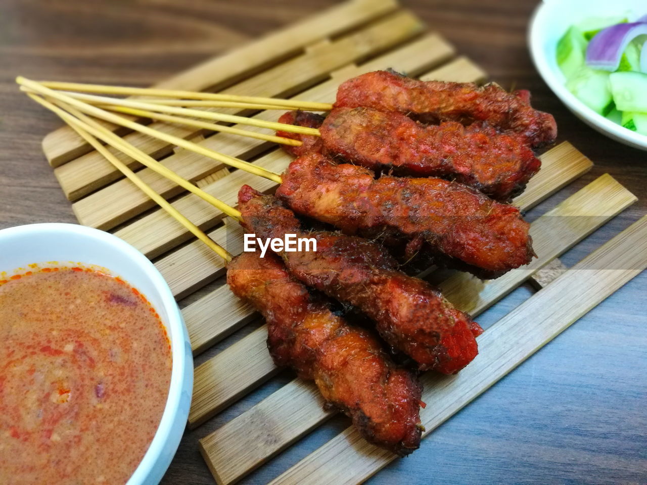 Close-up of meat on barbecue grill