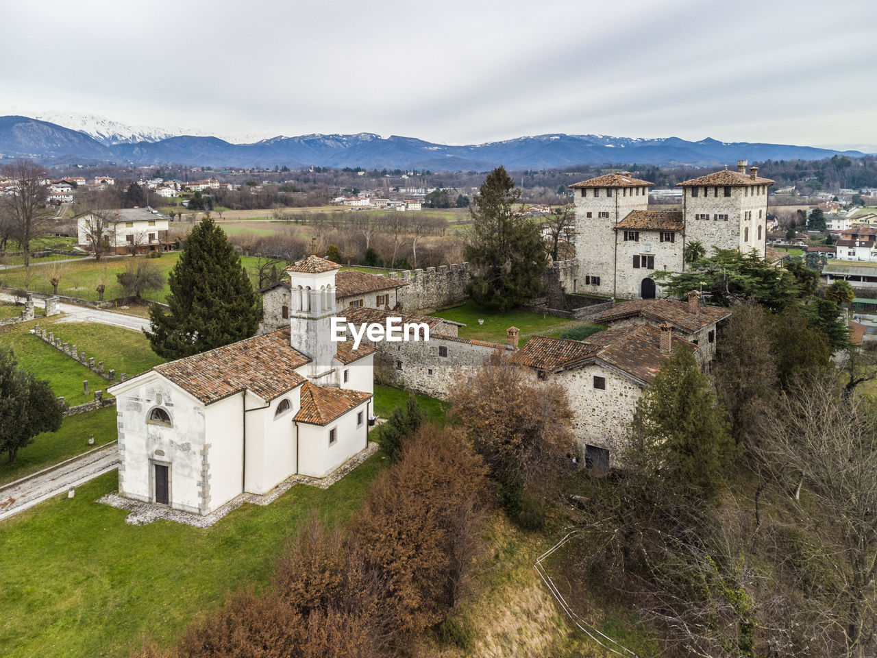 HIGH ANGLE VIEW OF RESIDENTIAL BUILDINGS