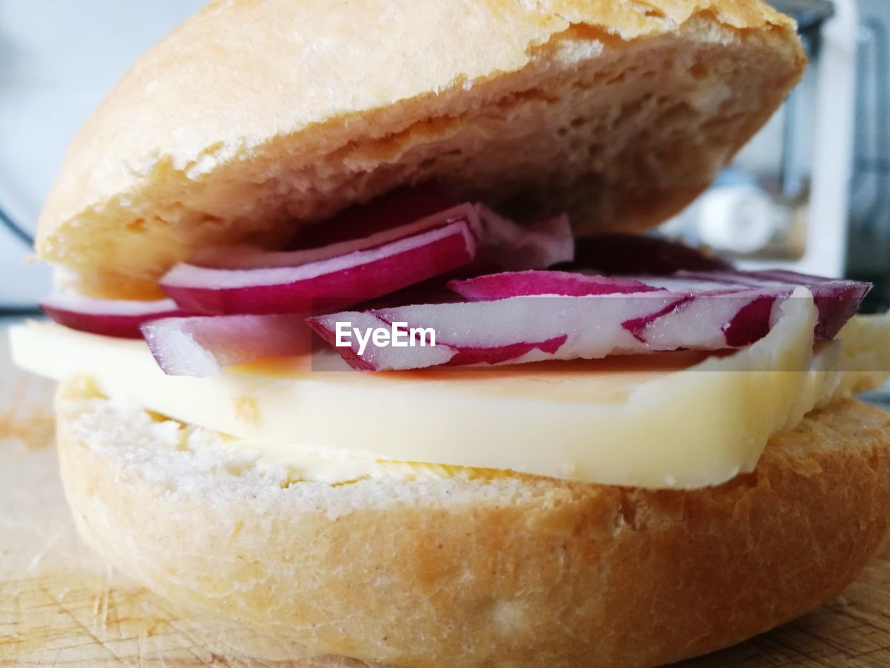 CLOSE-UP OF CAKE WITH BREAD