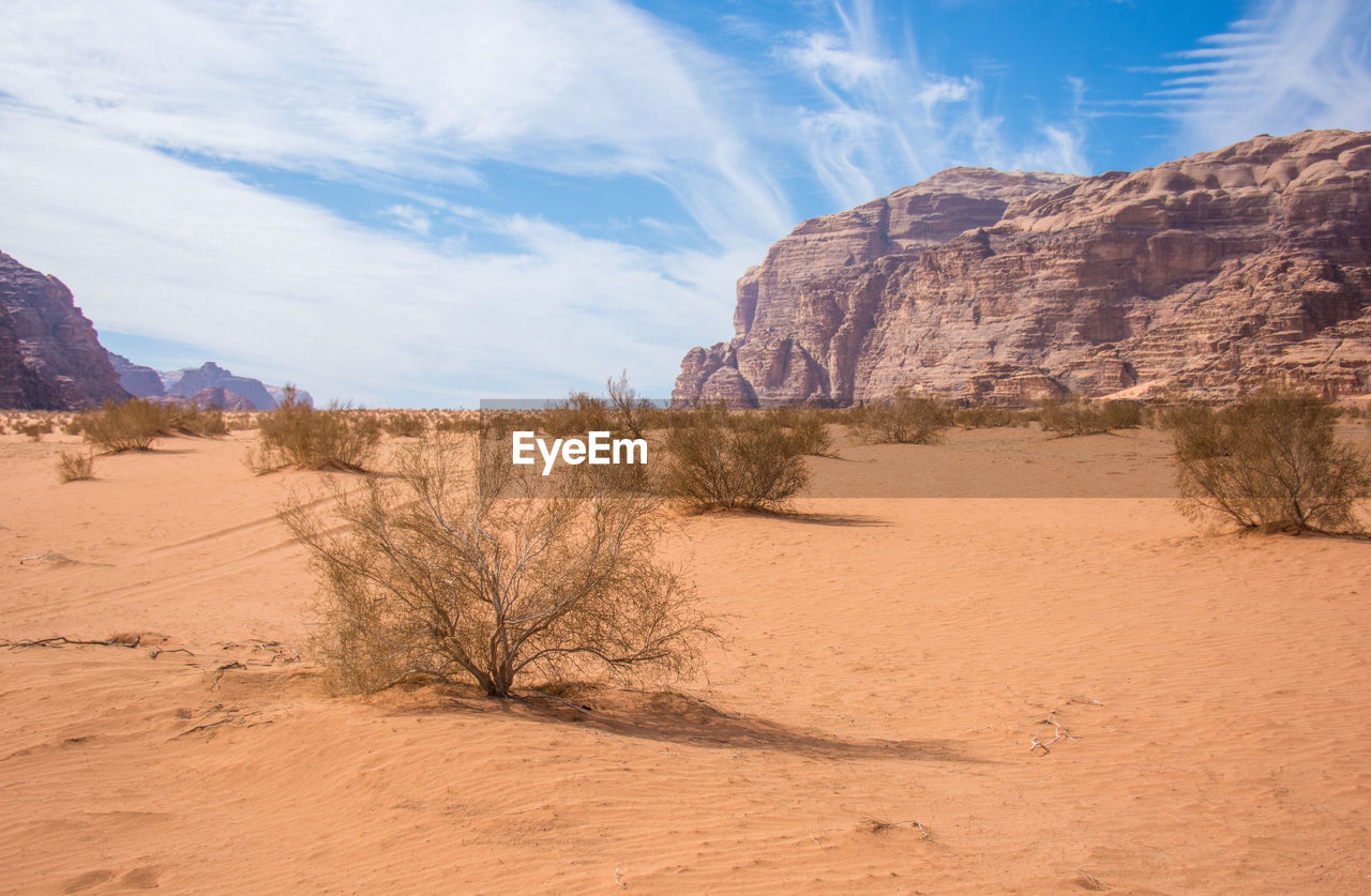 Scenic view of desert against sky