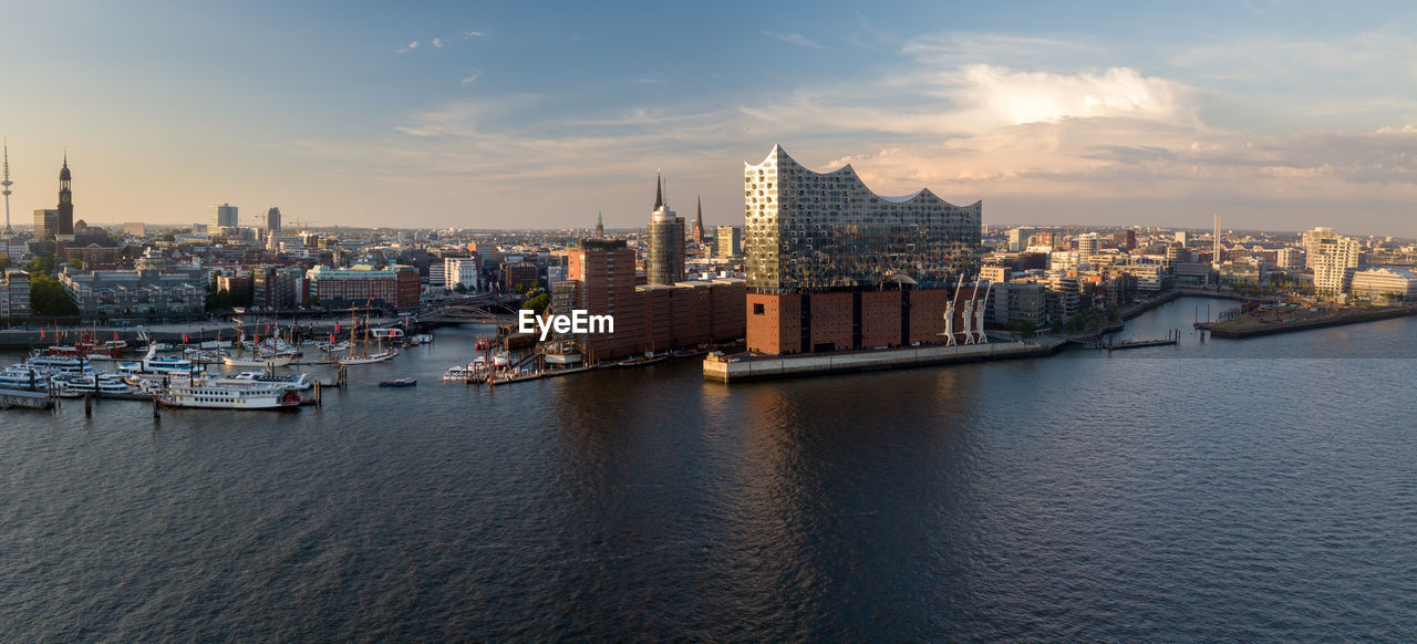 View of buildings in city at waterfront