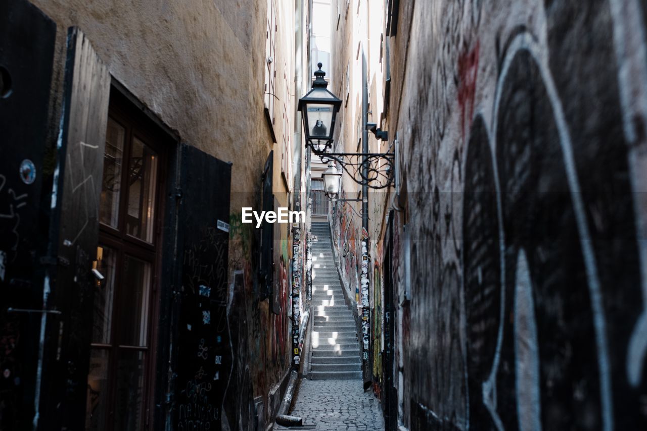 Famous graffiti alley in gamla stan, stockholm