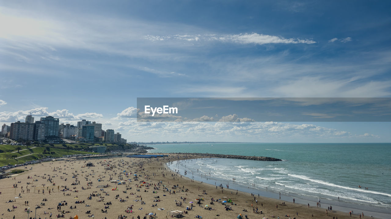 panoramic view of beach against sky