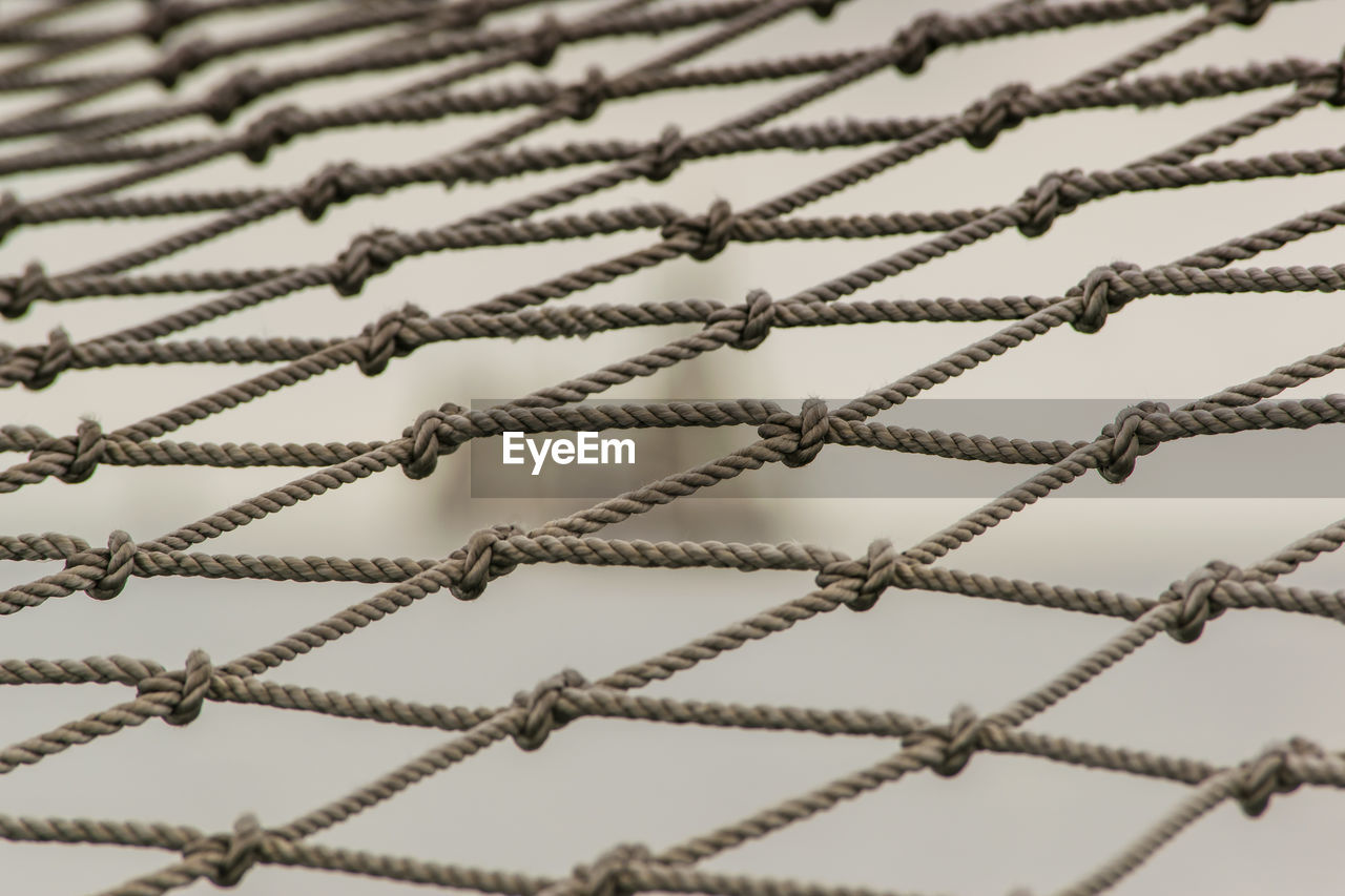 Full frame shot of rope on a sailboat in the ocean