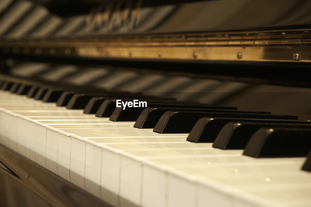 Close-up of piano keys