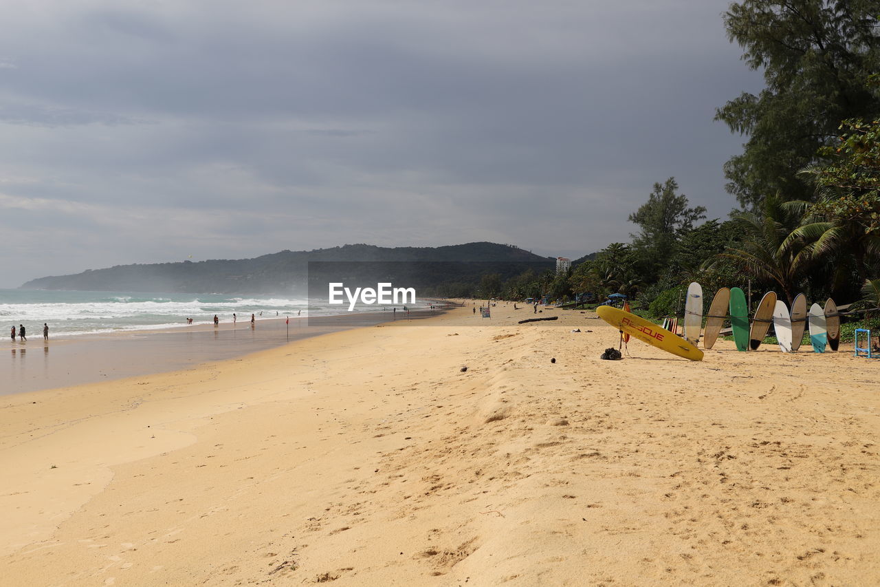 Scenic view of beach against sky