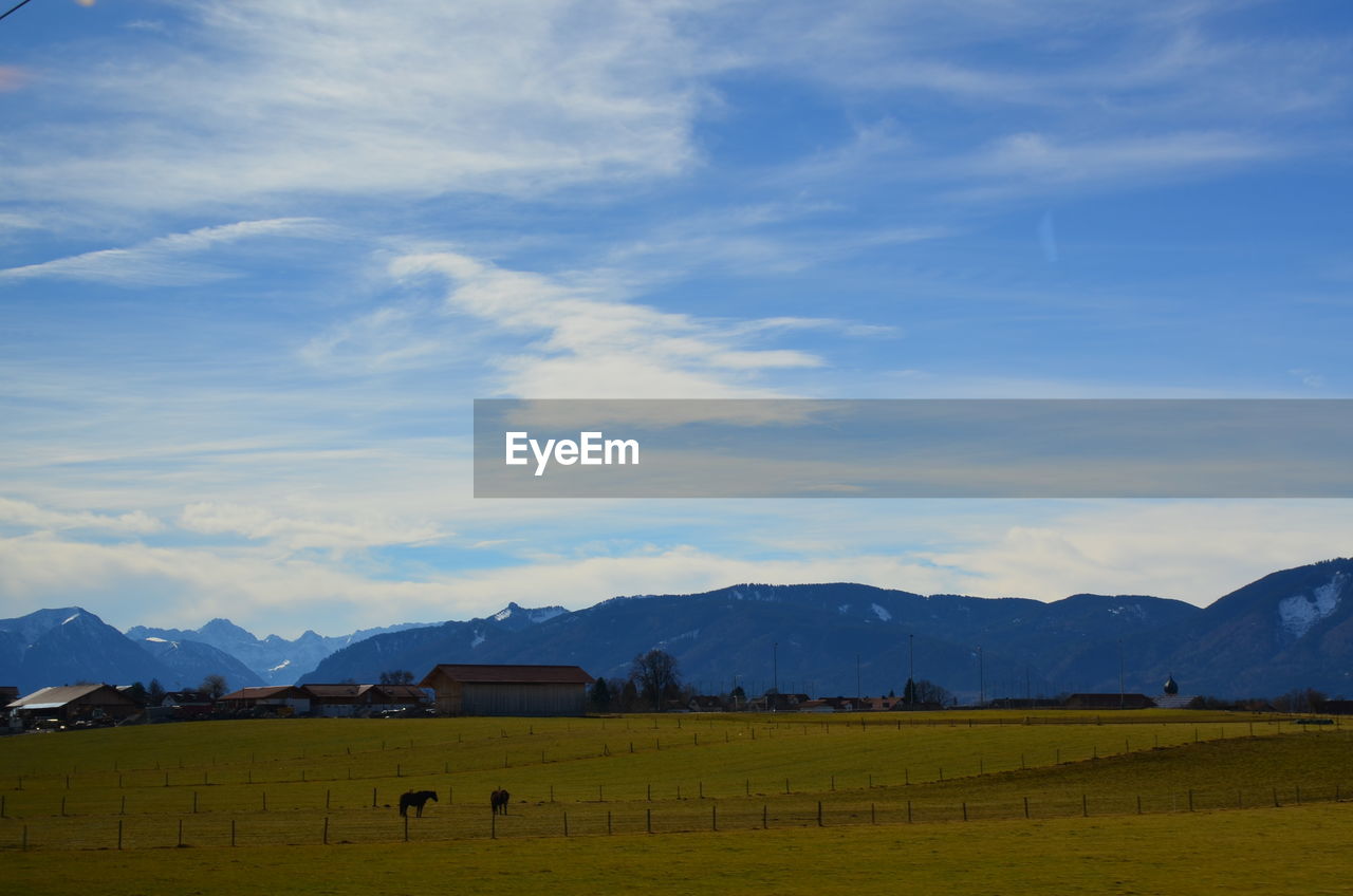 SCENIC VIEW OF FARM FIELD AGAINST SKY