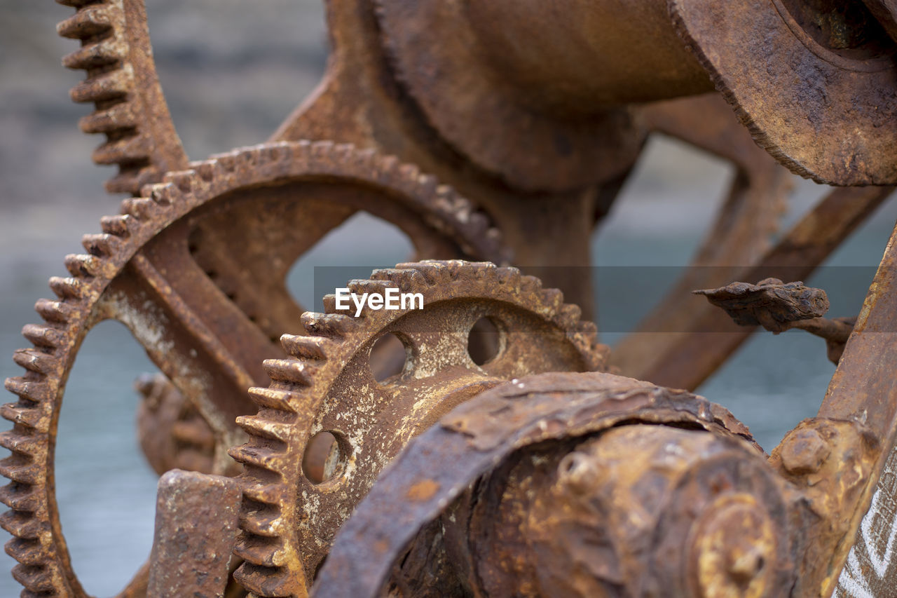 low angle view of old rusty metal